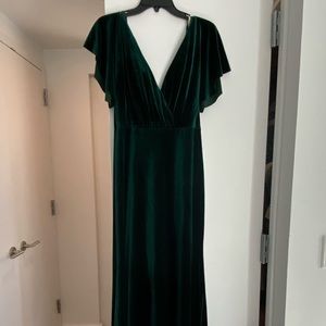 Jenny Yoo Emerald Velvet Ellis Dress
